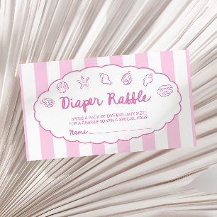 Rosa wunderliche Meeresmuschel-Baby-Party-Windel-R Begleitkarte