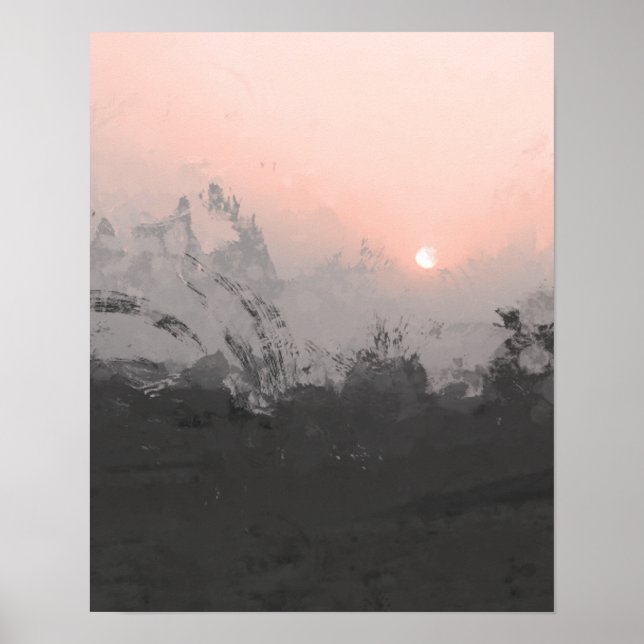 Rosa Wüste Sonnenuntergang | Fotodruck Poster (Vorne)