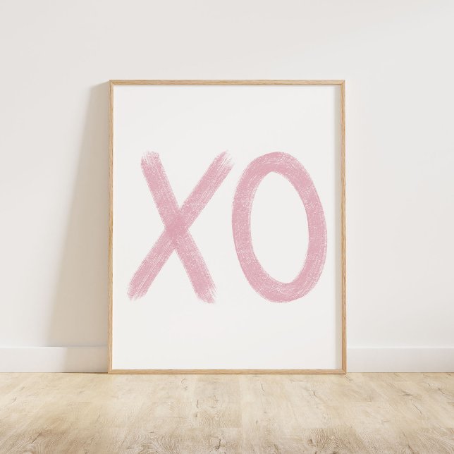 Rosa XO Poster (A chalky brush style XO in pink)
