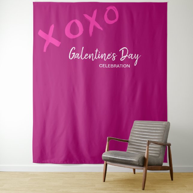 Rosa XOXO Galentinstag Wandteppich (Beispiel)