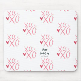 Rosa "XOXO" Herzlich Willkommen am Valentinstag Mousepad