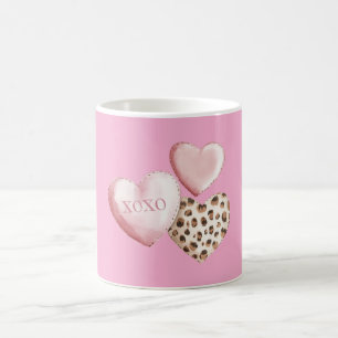 Rosa XOXO Leopard Druckerhitze Kaffeetasse