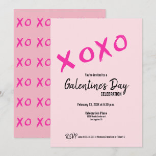 Rosa XOXO Süße Galentine's Day-Party Einladung