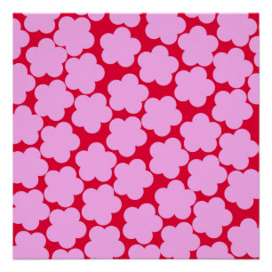 Rosa Y2K Fett Wildblume Lebhafte Frühlingskunst Poster