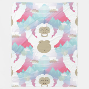 Rosa Yeti-Decke Fleecedecke