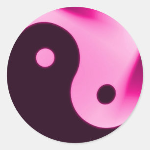 Rosa Yin Yang Aufkleber