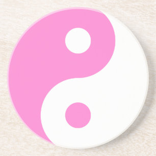 Rosa Yin Yang Symbol Getränkeuntersetzer