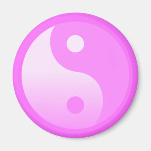 Rosa Yin-Yang Symbol Magnet