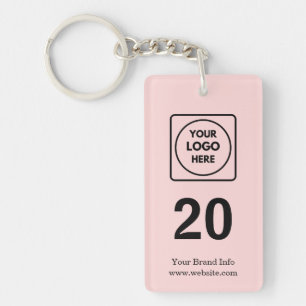 Rosa Zahl Benutzerdefiniertes Firmen-Logo-Design Schlüsselanhänger