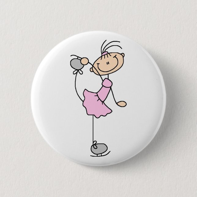 Rosa Zahl Skater-Knopf Button (Vorderseite)