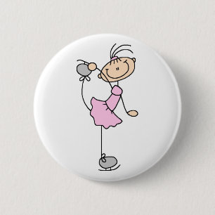 Rosa Zahl Skater-Knopf Button