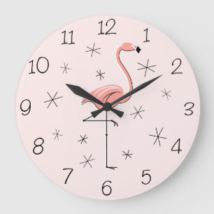 Rosa Zahluhr des Flamingos rund Große Wanduhr