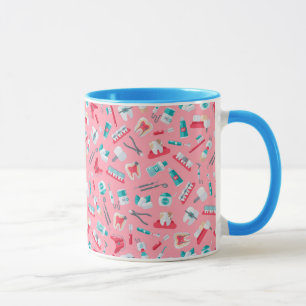 Rosa zahnmedizinisches Muster Tasse