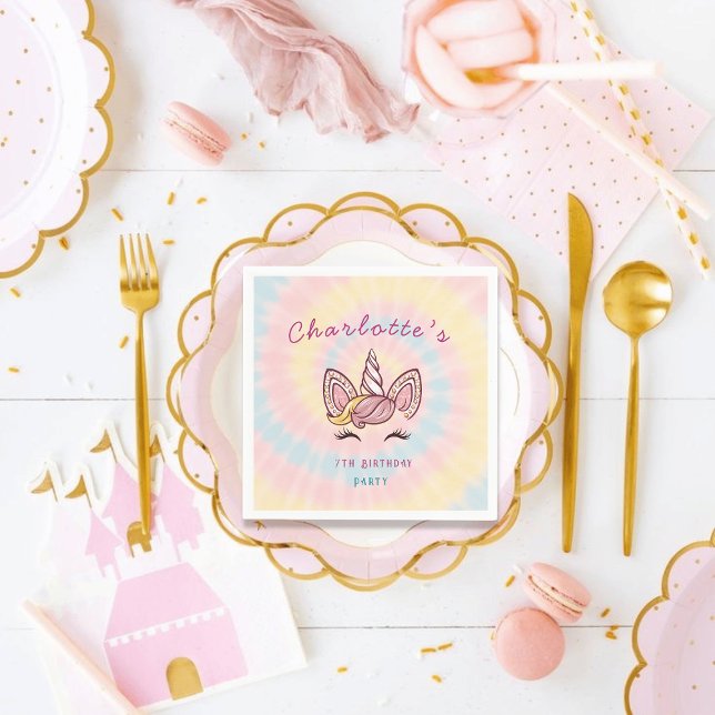 Rosa Zauberhafte Einhorn-gefärbte Krawatte Gold Gl Serviette (Von Creator hochgeladen)