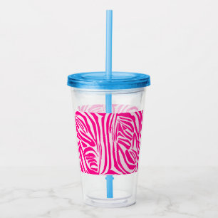 Rosa Zebra Acryltrinkbecher