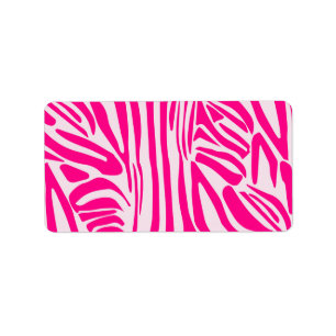 Rosa Zebra Adressaufkleber