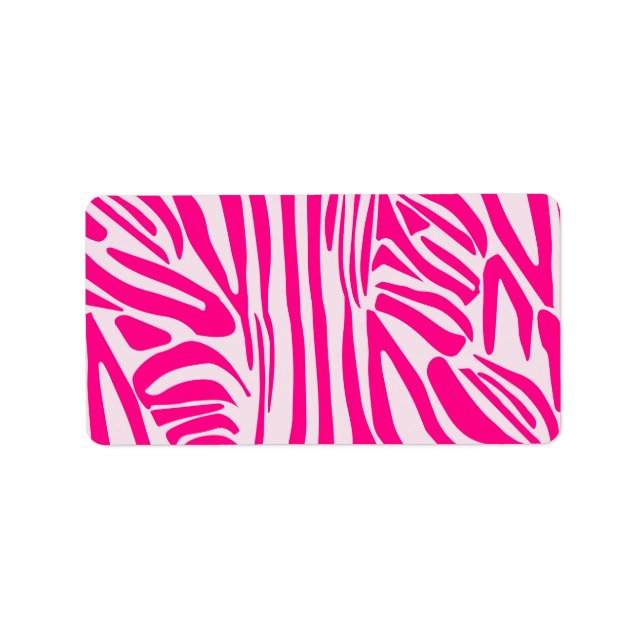 Rosa Zebra Adressaufkleber (Vorne)