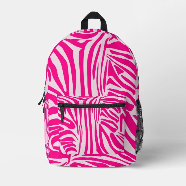 Rosa Zebra Bedruckter Rucksack (Vorderseite)