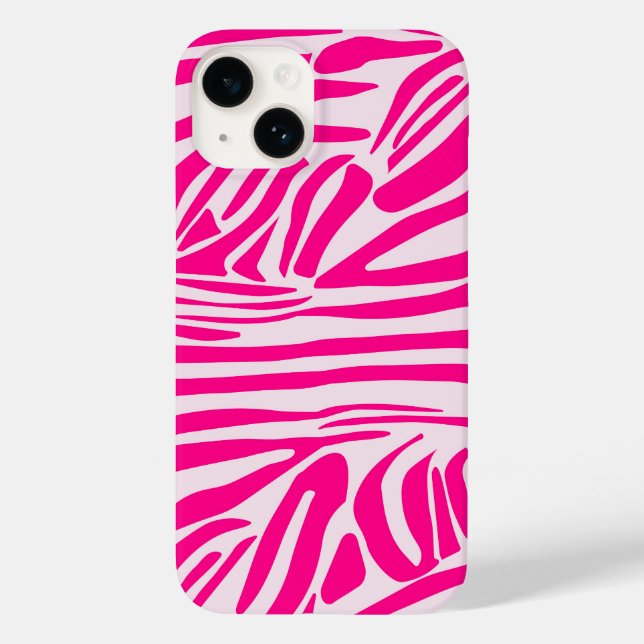 Rosa Zebra Case-Mate iPhone 14 Hülle (Rückseite)