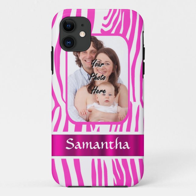 Rosa Zebra Case-Mate iPhone Hülle (Rückseite)