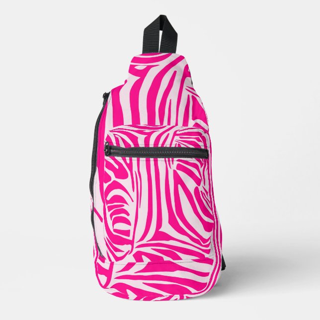 Rosa Zebra Crossbody Bag (Vorderseite)