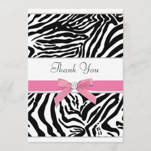 Rosa Zebra danken Ihnen zu kardieren Dankeskarte