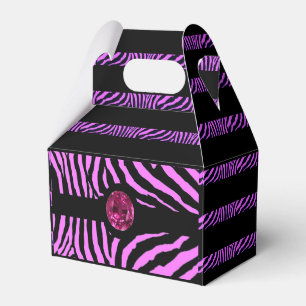 Rosa Zebra-Druck und diamante de imitación Geschenkschachtel