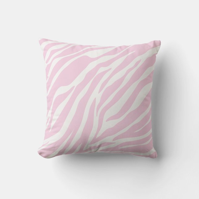 Rosa Zebra-Druck-Wurfs-Kissen Kissen (Vorderseite)