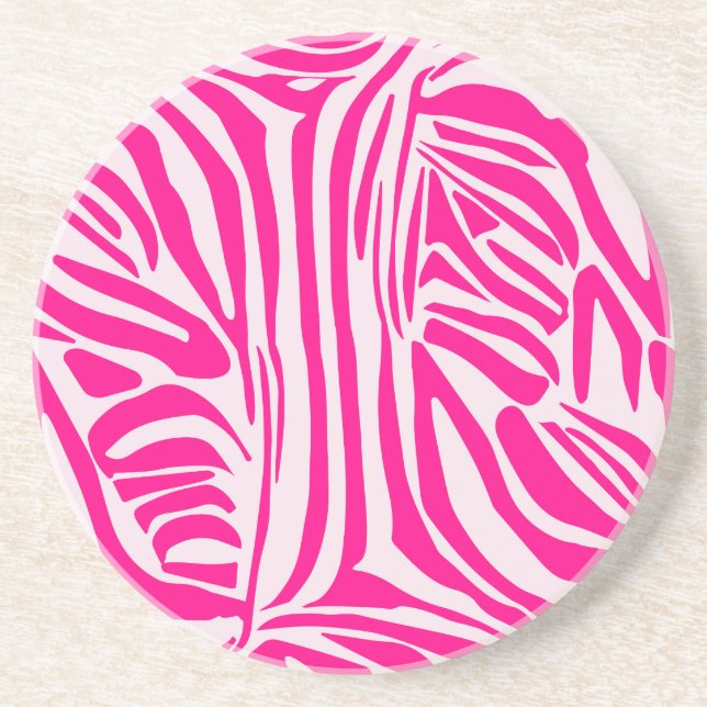 Rosa Zebra Getränkeuntersetzer (Vorne)