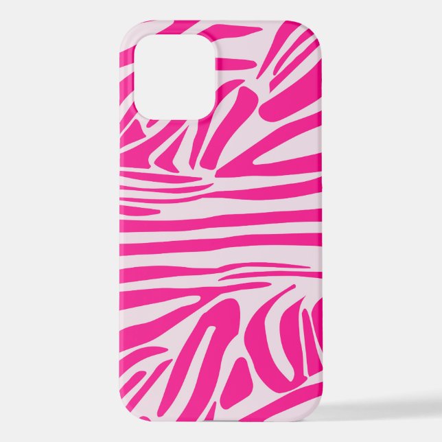Rosa Zebra iPhone 12 Hülle (Rückseite)