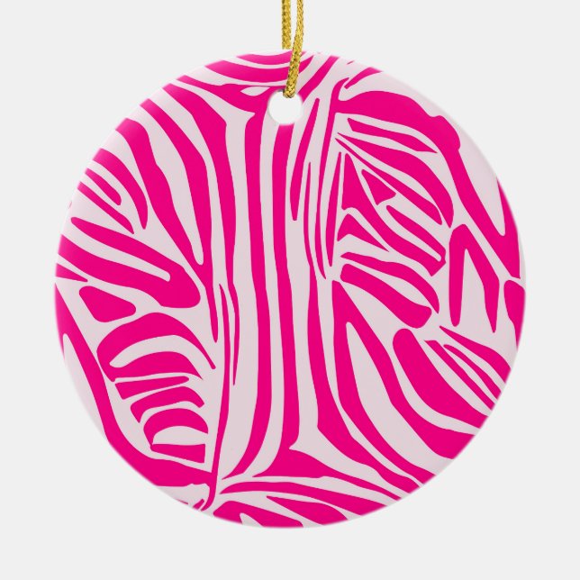 Rosa Zebra Keramik Ornament (Vorne)