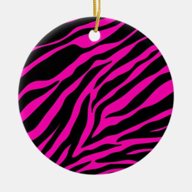 Rosa Zebra Keramikornament (Vorne)