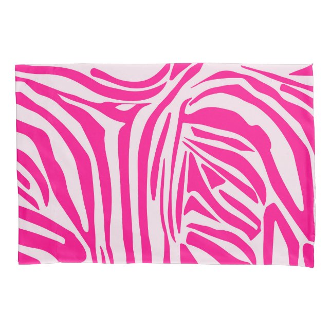 Rosa Zebra Kissenbezug (Vorderseite-Links)