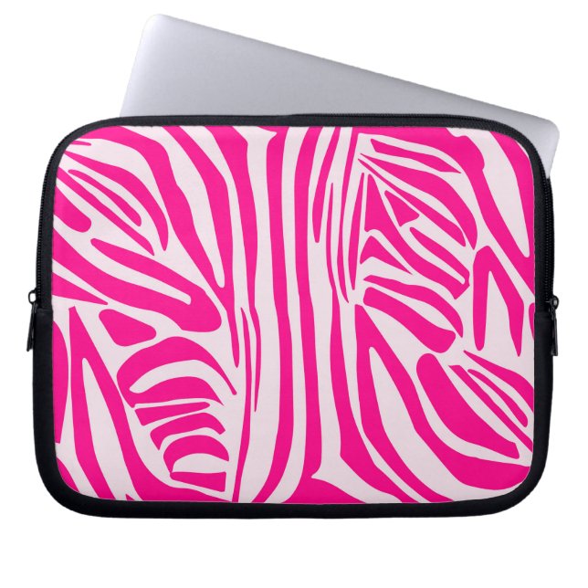 Rosa Zebra Laptopschutzhülle (Vorderseite)
