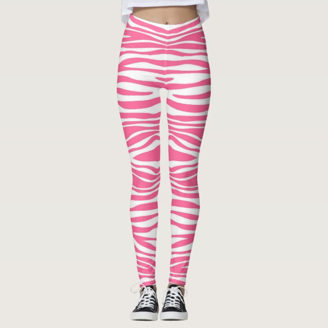 Rosa Zebra-Leggings Leggings (Vorderseite)