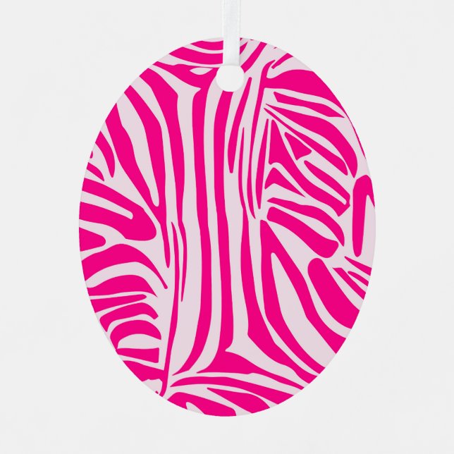 Rosa Zebra Ornament Aus Metall (Vorderseite)
