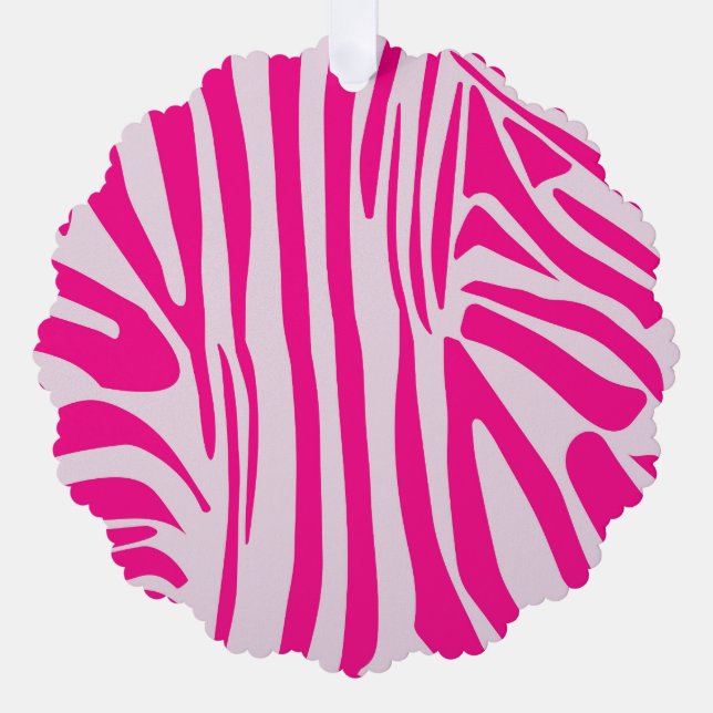 Rosa Zebra Ornament Karte (Vorderseite)