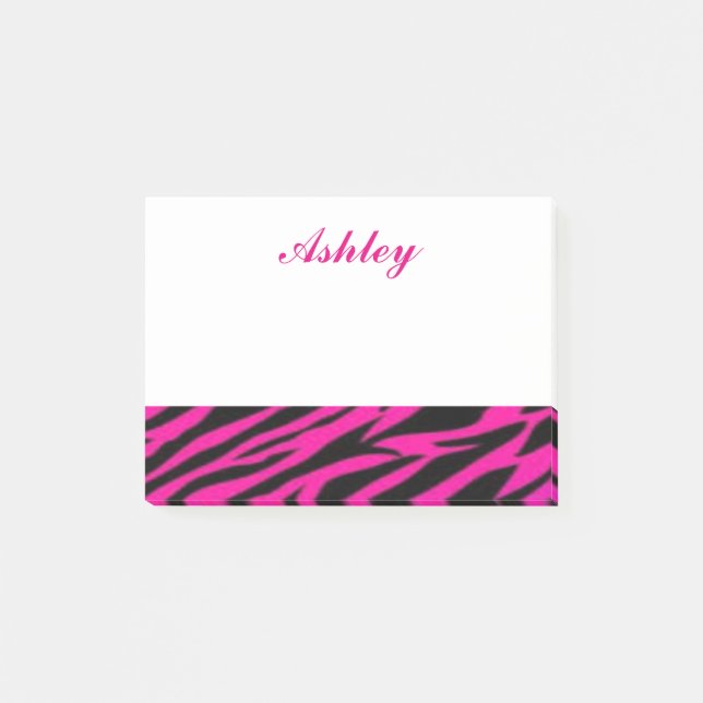 Rosa Zebra Post-it Klebezettel (Vorderseite)