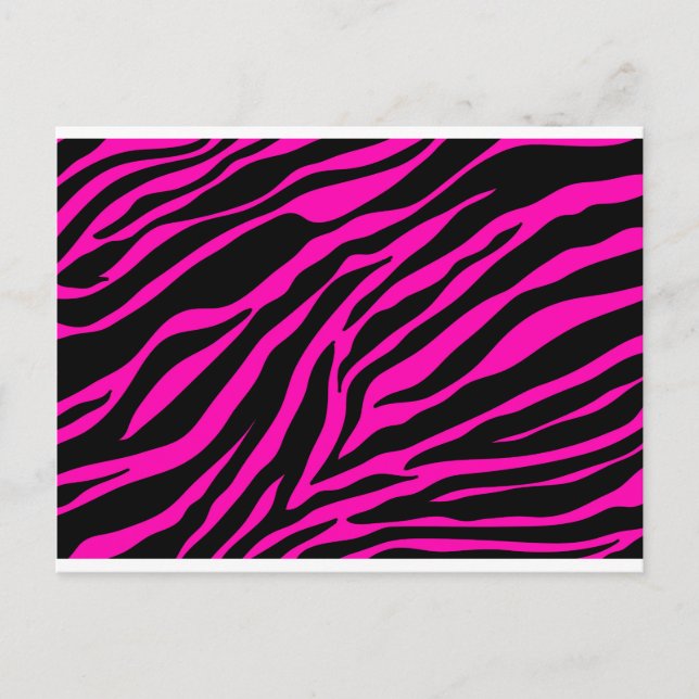 Rosa Zebra Postkarte (Vorderseite)