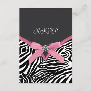 Rosa Zebra-RSVP-Karten RSVP Karte