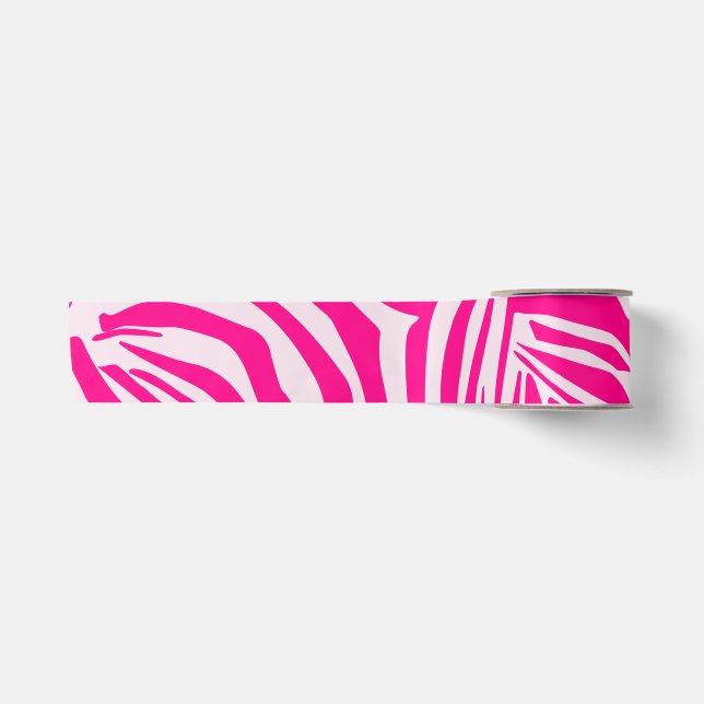 Rosa Zebra Satinband (Vorderseite)