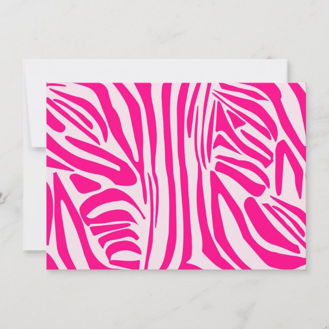Rosa Zebra Save The Date (Vorderseite)