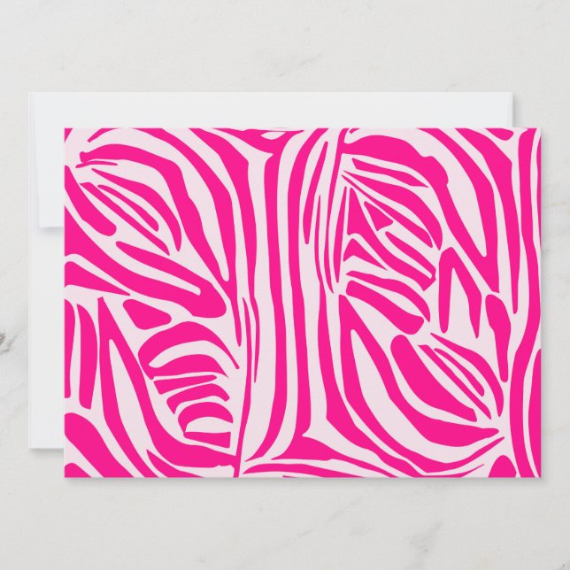 Rosa Zebra Save The Date (Vorderseite)