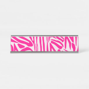 Rosa Zebra Schreibtischnamensplakette
