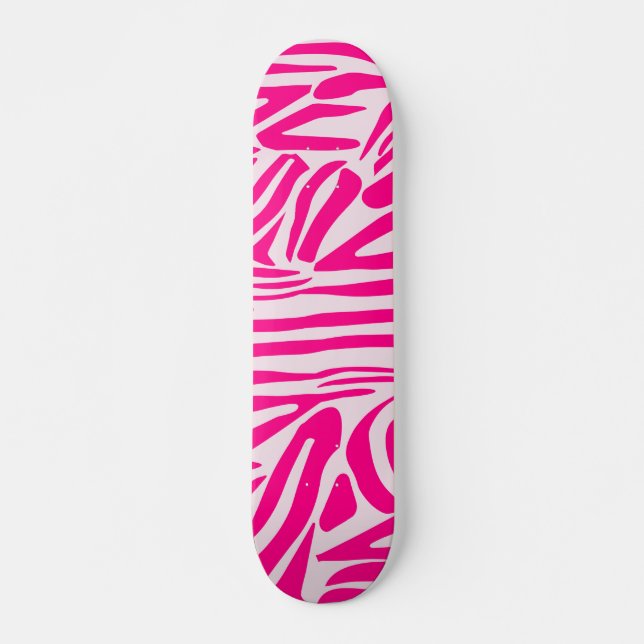 Rosa Zebra Skateboard (Vorne)