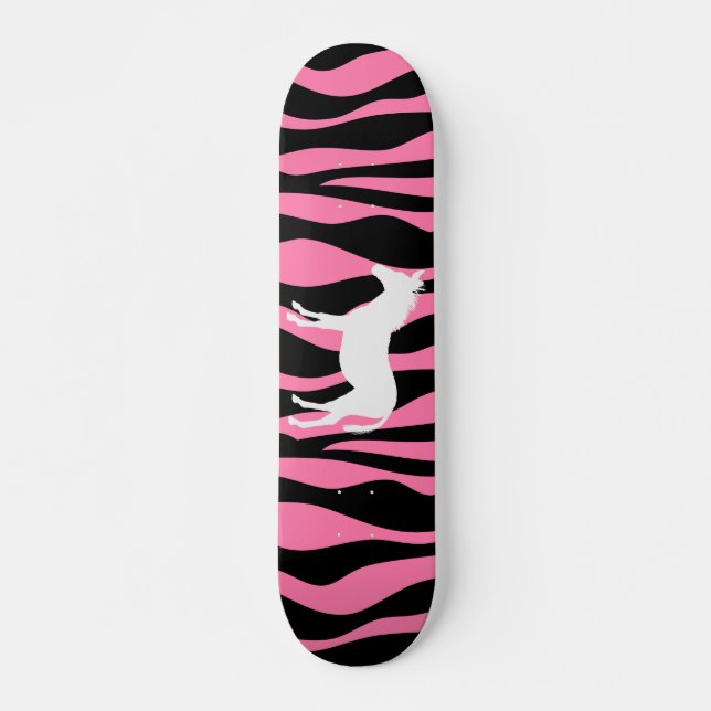 Rosa Zebra-Skateboard Skateboard (Vorne)