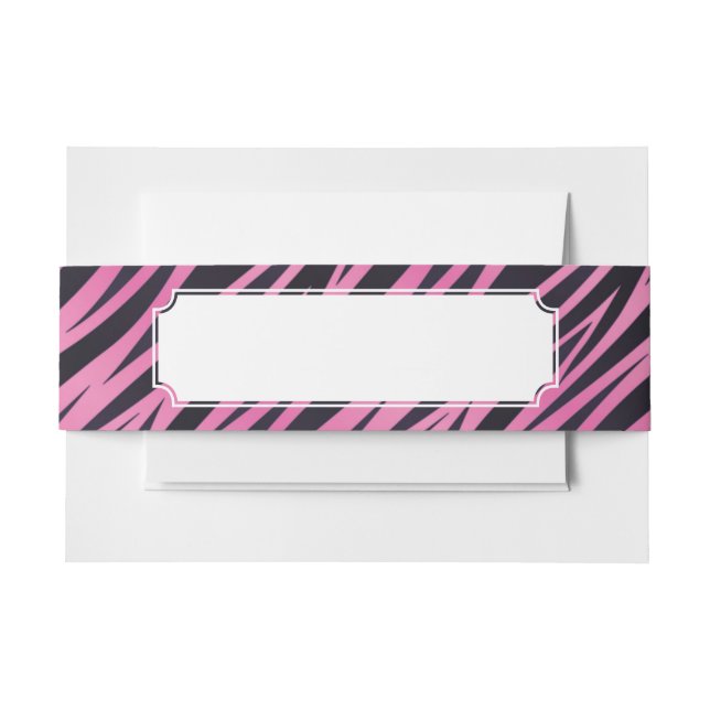 Rosa Zebra-Streifen-Hintergrund Einladungsbanderole (Vorderseite Beispiel)