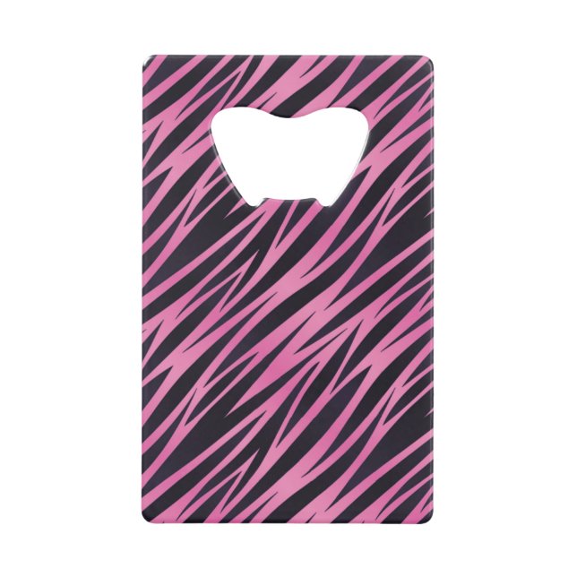 Rosa Zebra-Streifen-Hintergrund Geldbeutel Flaschenöffner (Vorderseite)