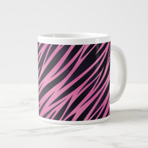 Rosa Zebra-Streifen-Hintergrund Jumbo-Tasse