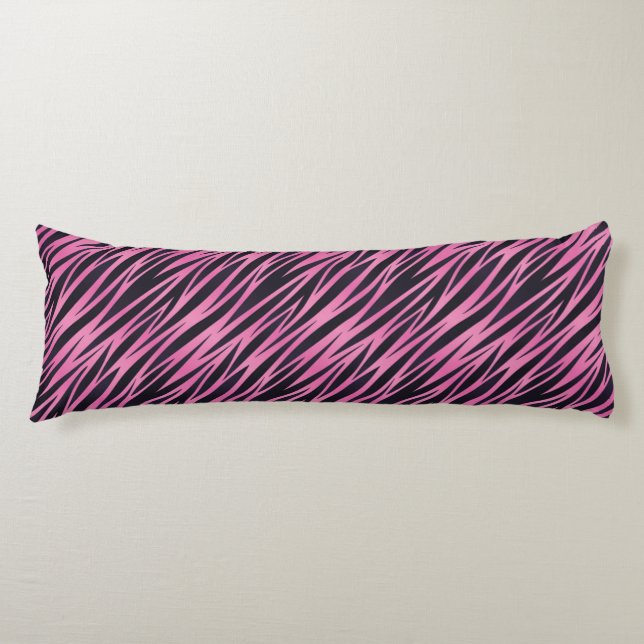 Rosa Zebra-Streifen-Hintergrund Seitenschläferkissen (Vorderseite)